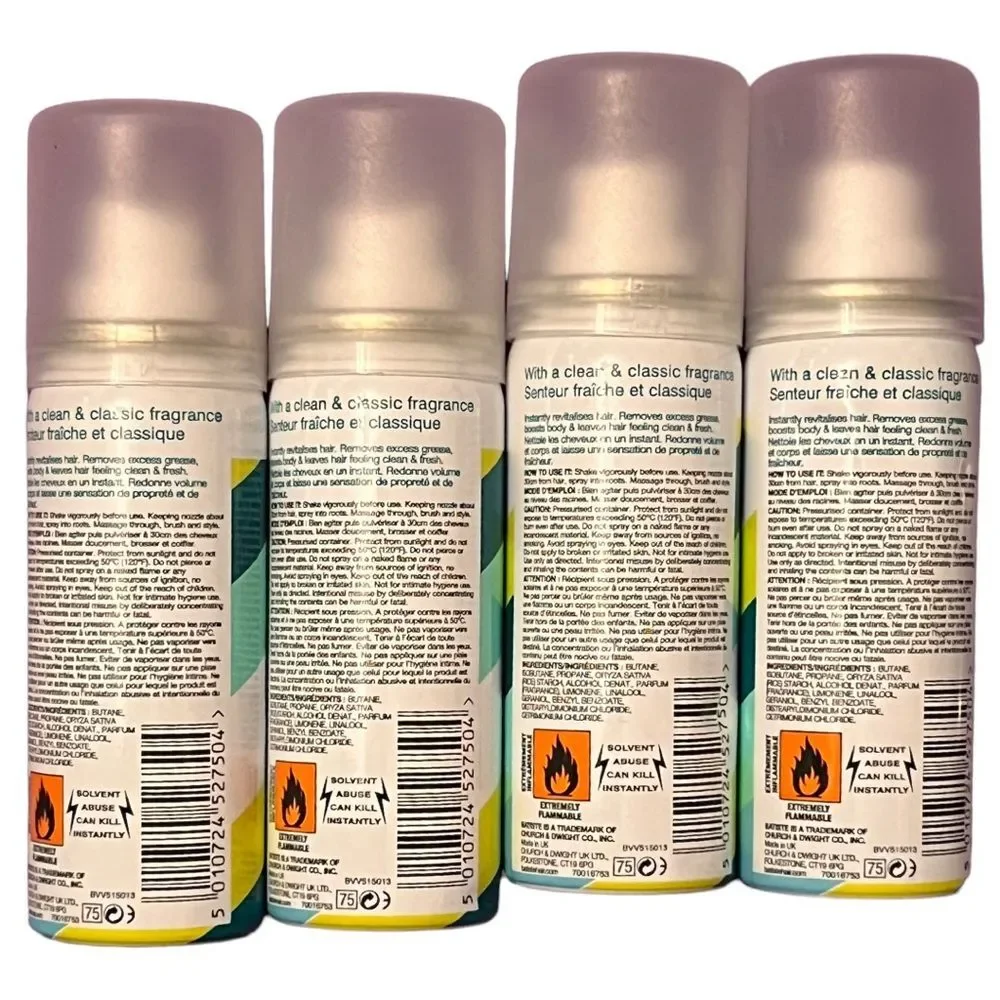 Batiste Original Dry Shampoo Travel Size1.6 oz 30g Set of 4 New with Lids
